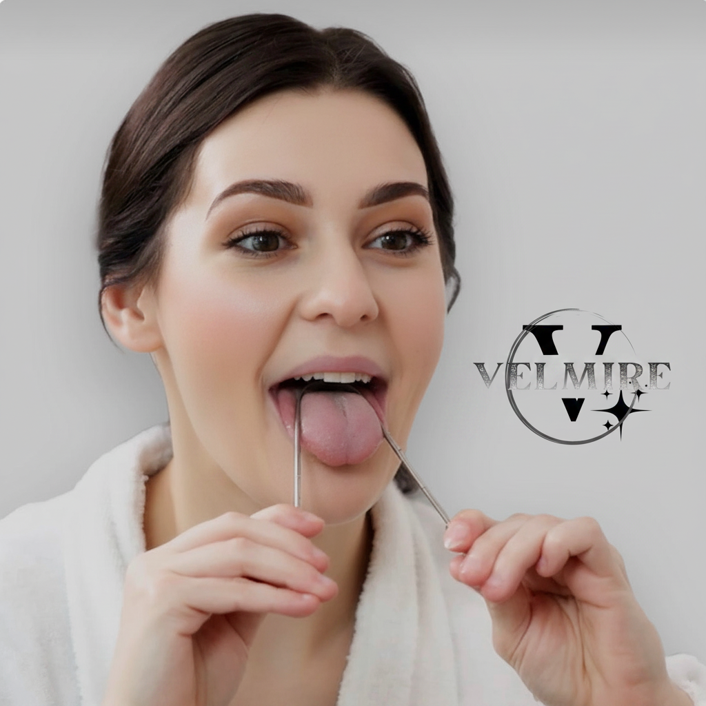 Velmire Tongue Scraper - Logo Right Side
